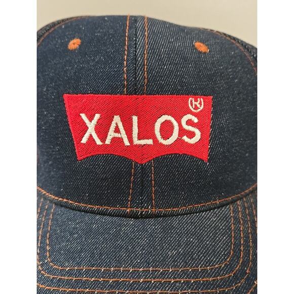 Xalos Hat Denim Logo Blue Jeans Classic SnapBack Baseball Cap Hat - Picture 2 of 6
